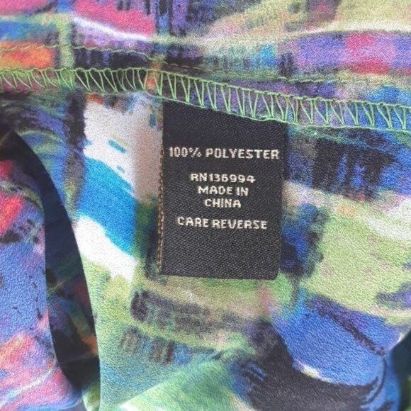 Milano Cardigan Open Artist Smock 3/4 Peasant Puff Sleeve Watercolor Sz M - Picture 7 of 7